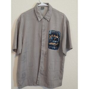 Homies Y2K Cruzin Low Button Up Shirt David Gonzales Chicano Gray Sz M Oversized